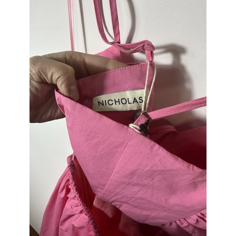 NWT MSRP $395 NICHOLAS Baylee Maxi Dress SZ 0 XS PINK RESORT 100% Cotton Summer - Picture 11 of 14